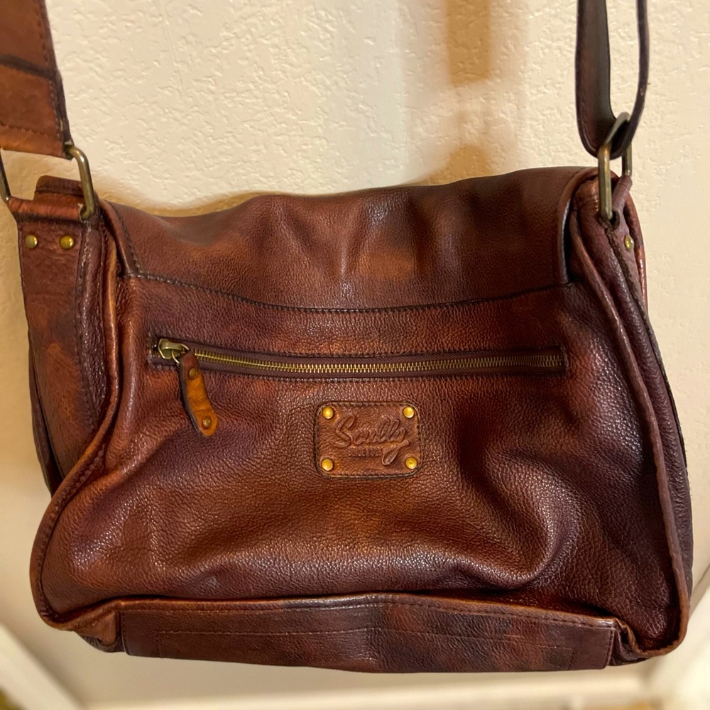 Scully Brown Leather Laptop Bag